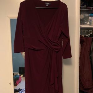 Chaps 3/4 sleeve wrap dress